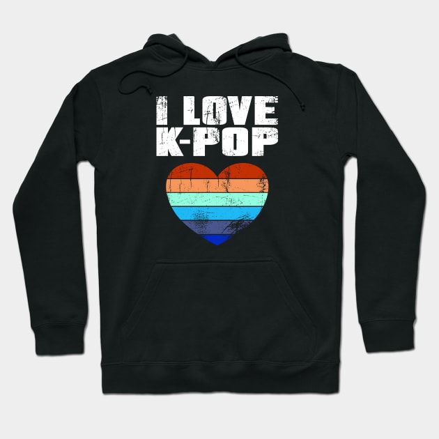 I love K-Pop distressed Heart with color bars Hoodie by WhatTheKpop